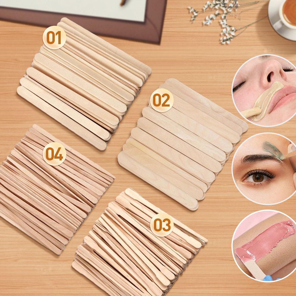 Wood Filler Stick - 500/200/100Pcs ไม้กําจัดขน Stick Face WAX Sticks