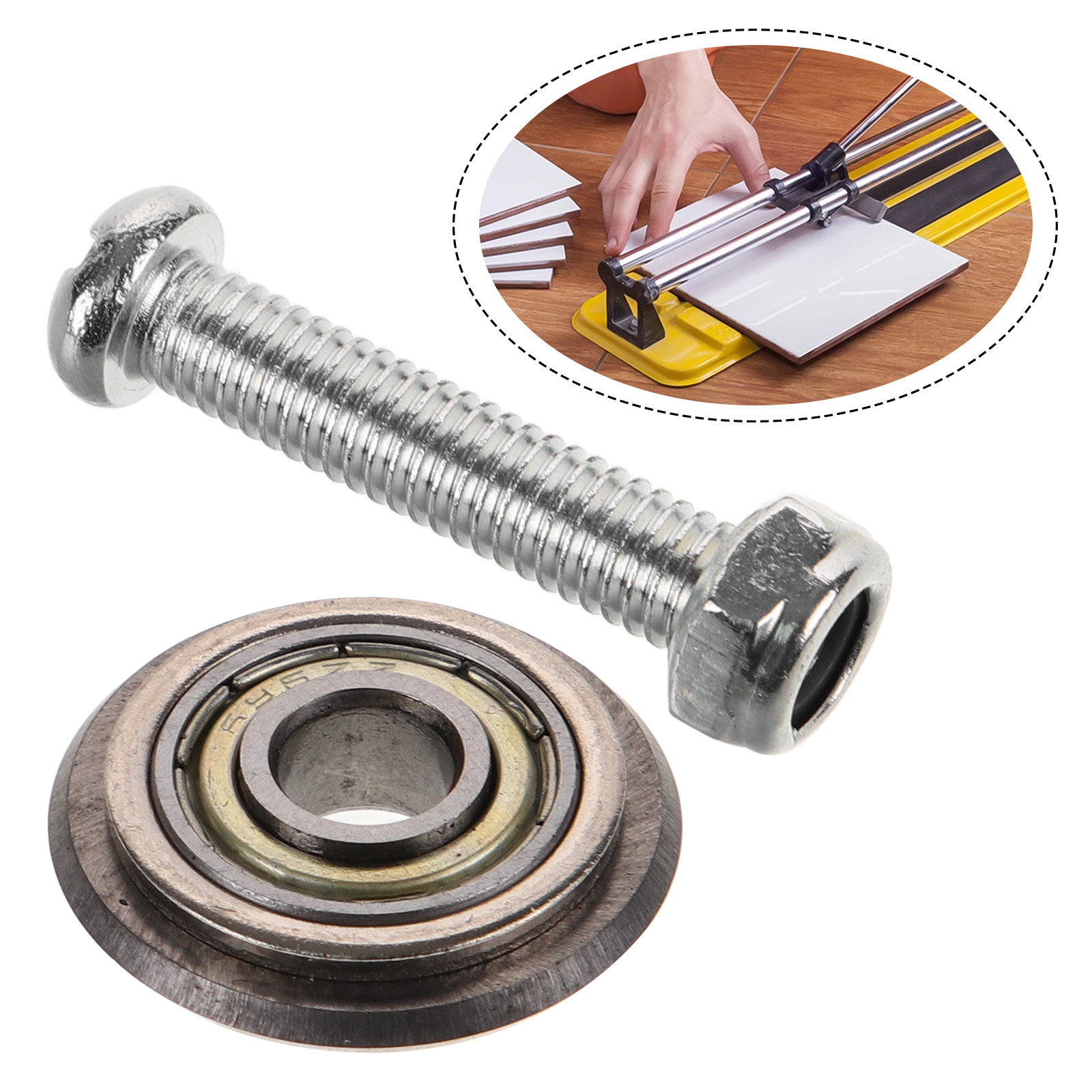 Tile Cutter Scoring - ชุดเครื่องตัดกระเบื้องแบบมือหมุน พร้อมล้อเปลี่ยน ล้อตัดทำจากโลหะผสม โครงสร้างลูกปืนมั่นคง น้ำหนักเบา พกพาสะดวก