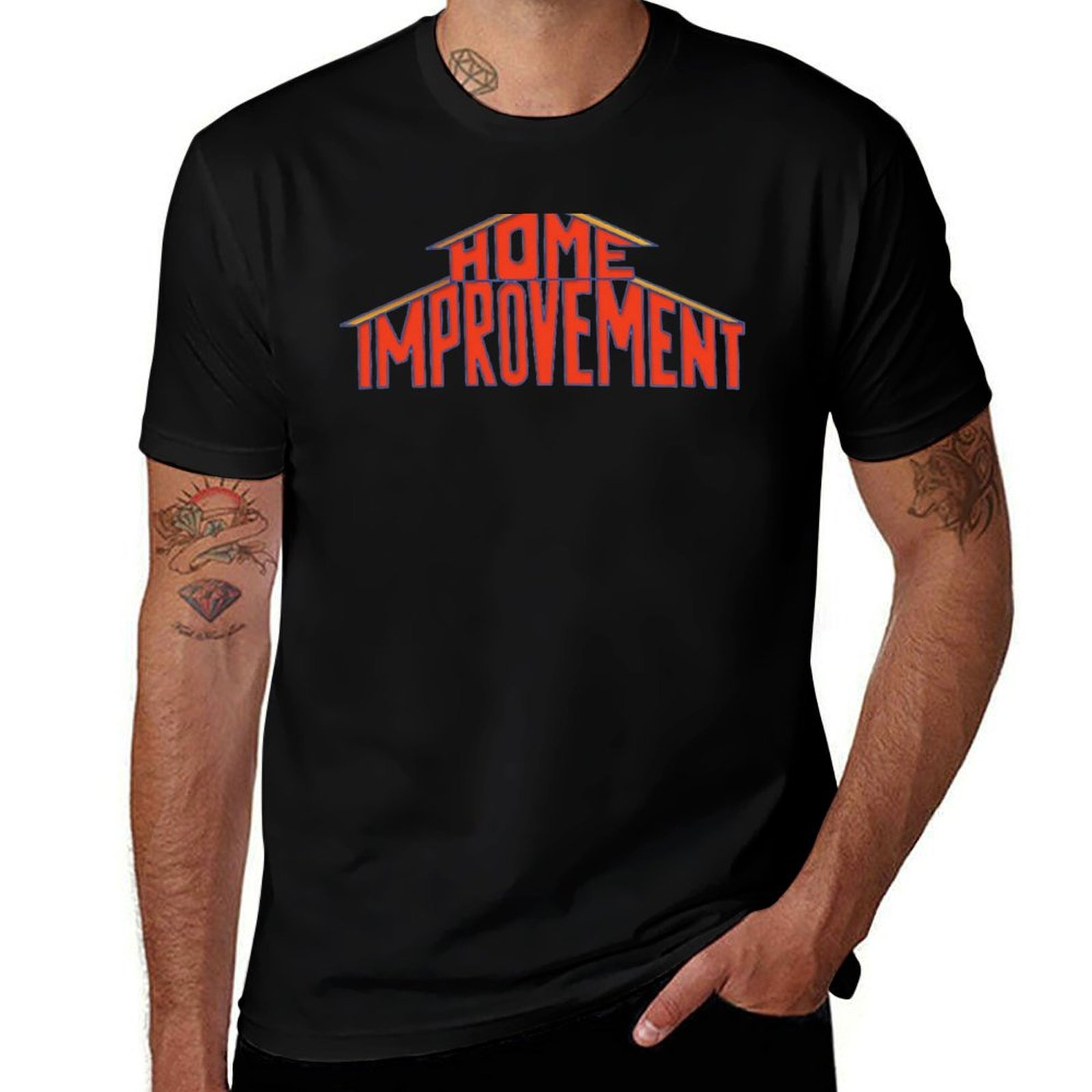Home Improvement Logo - เสื้อยืดโลโก้ Home Improvement สไตล์ยุค 90 เนื้อผ้ายืดหยุ่นสูง