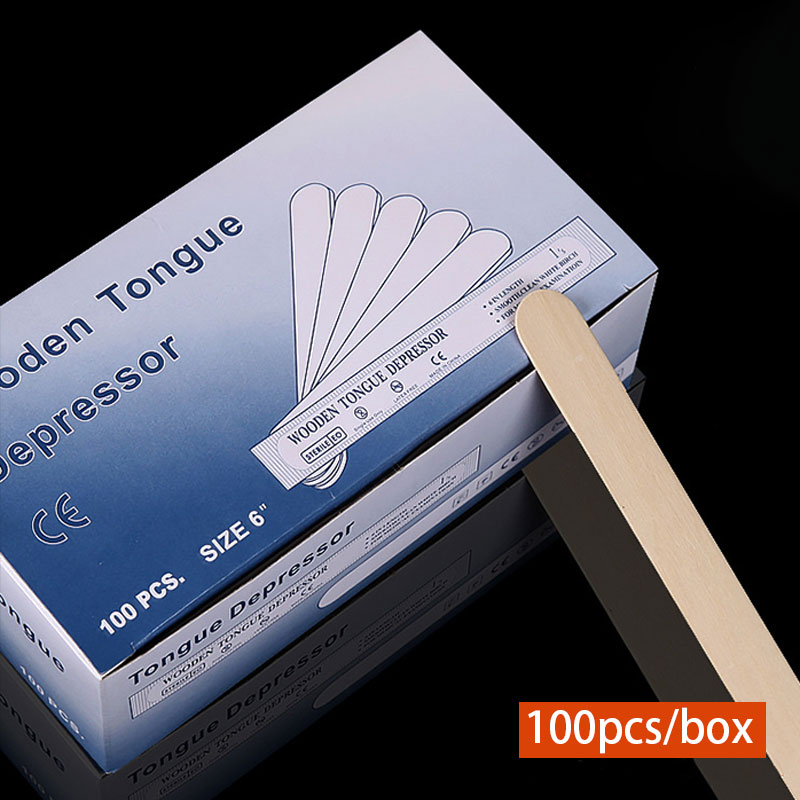 Wood Filler Stick - แท่งแว็กซ์แบบใช้แล้วทิ้งขนาด50/100ชิ้นอุปกรณ์ฆ่าเชื้อทำจากไม้ชุดเครื่องมือความงามลิ้น