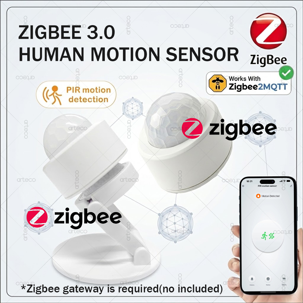 Home Improvement And Hardware - เซ็นเซอร์ตรวจจับความเคลื่อนไหว Zigbee 3.0 Mini PIR เครื่องตรวจจับอินฟราเรดร่างกายมนุษย์