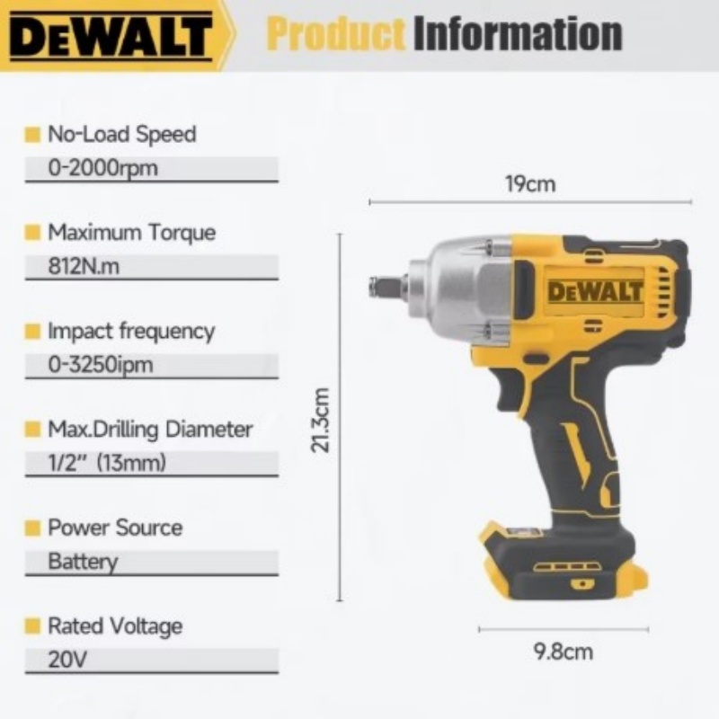 DEWALT DCF892 ประแจกระแทกไร้สา - Home Improvement Services บทวิจารณ์และราคา